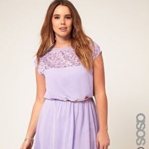 ASOS Lilac Daisy Lace Street Skater Dress Sz 18
